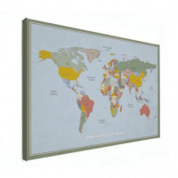 Wereldkaart Aardrijkskundig Explore Kleuren - Canvas 60x40