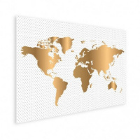 Wereldkaart Golden Dots - Poster 160x80