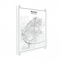 Stadskaart Assen - Plexiglas 60x80
