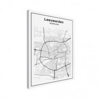 Stadskaart Leeuwarden - Canvas 90x120