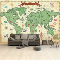 Wereldkaart Van Vroeger - Vinylbehang 265x400