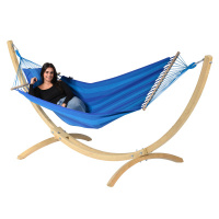 Hangmat Set Single Wood & Relax Blauw