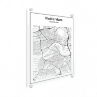 Stadskaart Rotterdam - Plexiglas 90x120