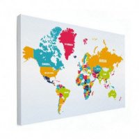 Wereldkaart Grote Landnamen - Canvas 80x60