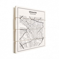 Stadskaart Utrecht - Horizontale planken hout 30x40