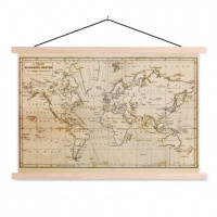 Wereldkaart Magnetische Curven - Schoolplaat 90x60