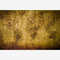 Wereldkaart Getekend - Houten plaat 120x80