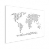 Wereldkaart Kruisjespatroon Zwart - Poster 90x60