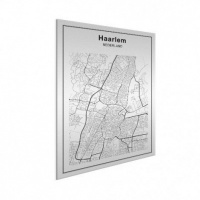 Stadskaart Haarlem - Geborsteld aluminium 30x40
