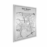 Stadskaart Den Bosch - Geborsteld aluminium 60x80