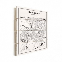 Stadskaart Den Bosch - Verticale planken hout 50x70