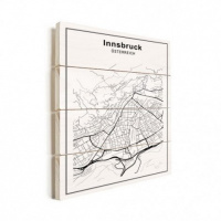 Stadskaart Innsbruck - Verticale planken hout 30x40