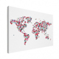 Wereldkaart Butterfly Earth - Canvas 40x30