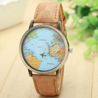 Around the Globe horloge - Bruin