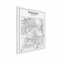Stadskaart Rotterdam - Canvas 90x120