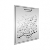 Stadskaart Innsbruck - Geborsteld aluminium 50x70