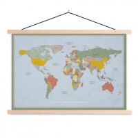 Wereldkaart Aardrijkskundig Explore Kleuren - Schoolplaat 90x60