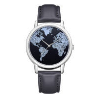 Minimal Earth Horloge Zwart