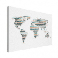 Wereldkaart Zuid-Amerikaans Patroon - Canvas 120x90