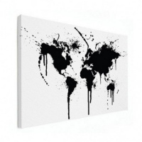Wereldkaart Artistieke Spots - Canvas 100x50