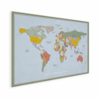 Wereldkaart Aardrijkskundig Explore Kleuren - Poster 150x100