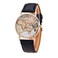 Vintage Wereld Horloge Zwart