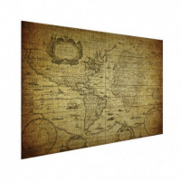 Wereldkaart Oude Zeekaart - Wit aluminium 120x80