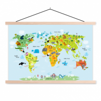 Wereldkaart Voor Kinderen - Schoolplaat 90x60