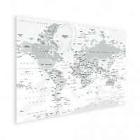 Wereldkaart Landen Grijstint - Poster 120x90