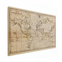 Wereldkaart Magnetische Curven - Canvas 60x40