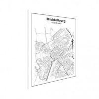 Stadskaart Middelburg - Houten Plaat 30x40
