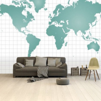 Wereldkaart We Need Some Green - Vinylbehang 265x400