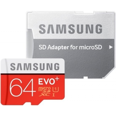 Foto van Samsung 64GB microSD EVO Plus 60MB/s met adapter
