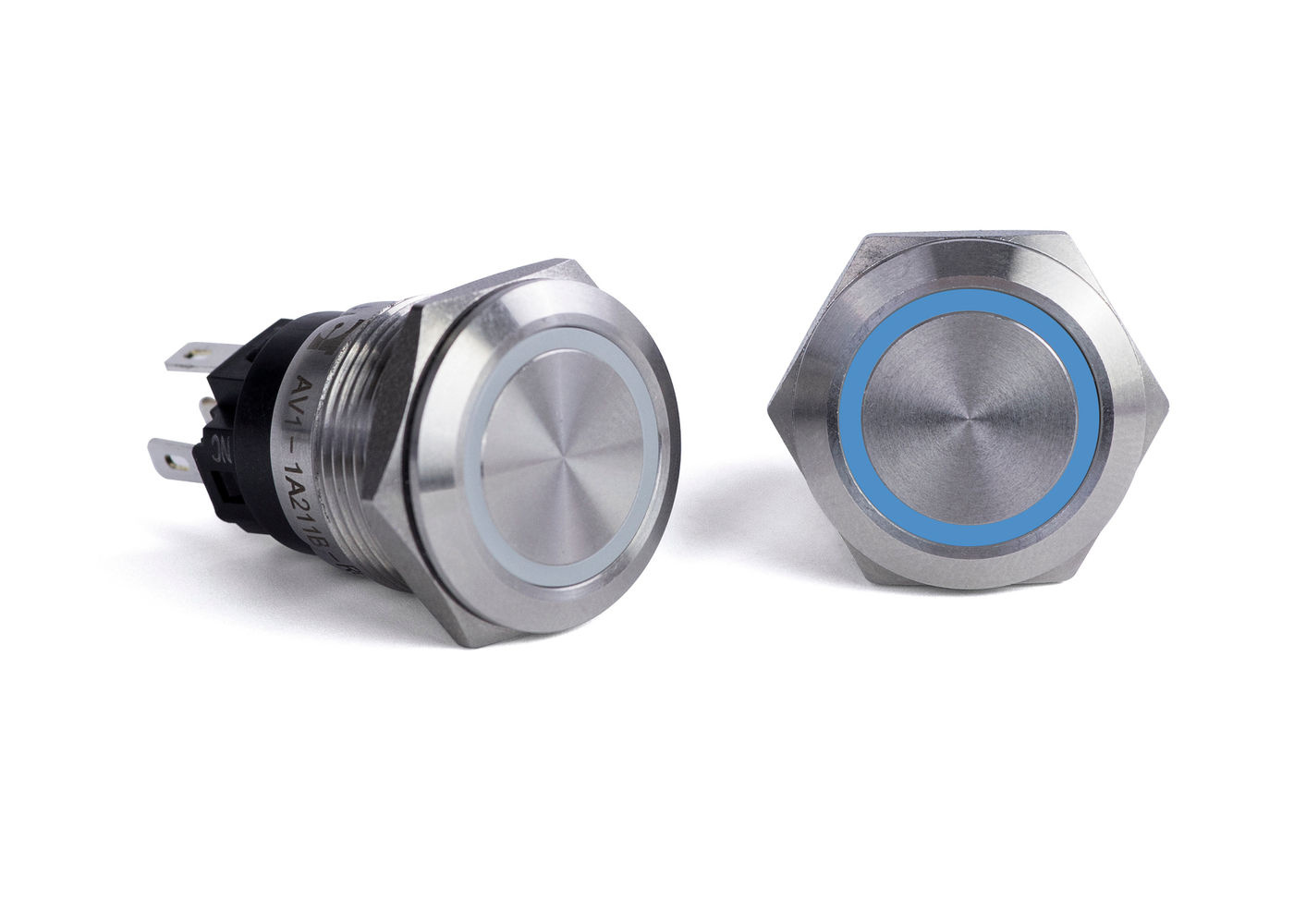 Push Button Switch, Blue Halo