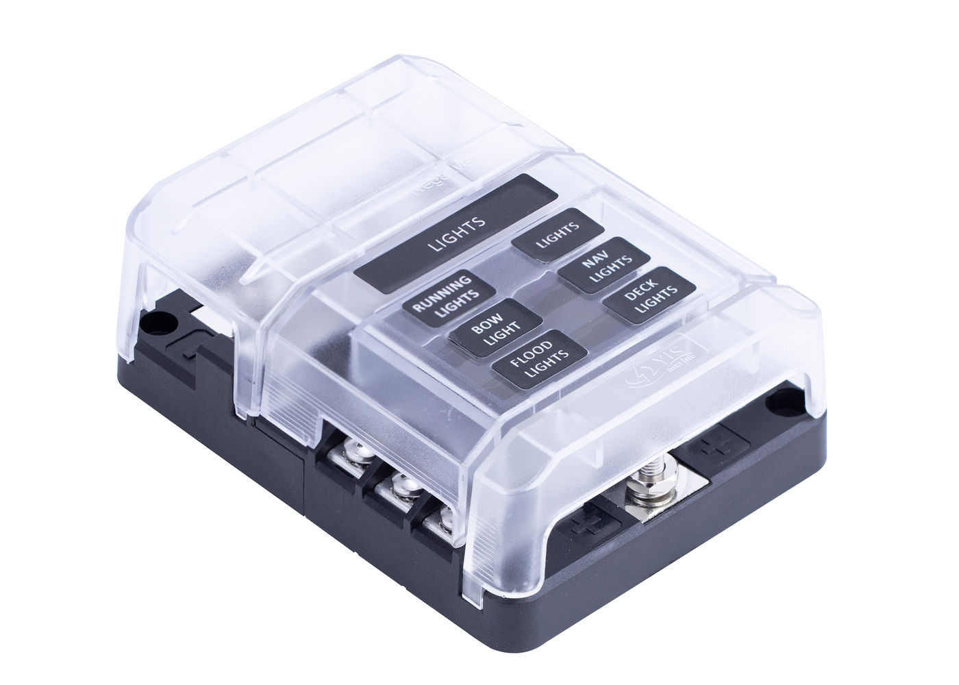 408 Series Fuse Block, 6 Gang w/ Bus Bar & Cover