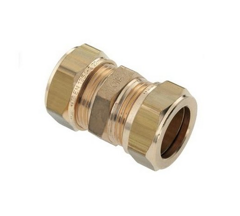 Snijringkoppeling 10x10 Recht - Messing