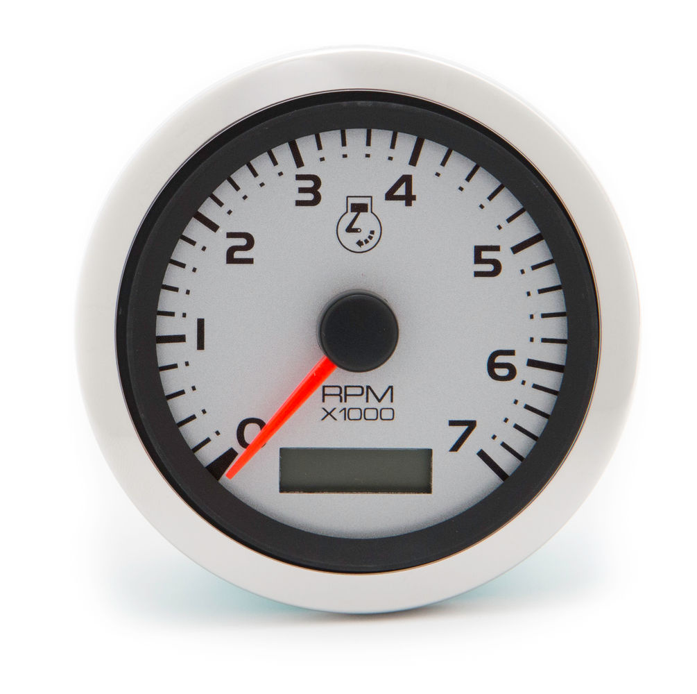 Tach/Hourmeter 7K, Argent, 3