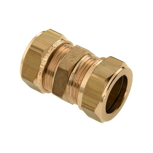 Snijringkoppeling 6x6 Recht - Messing