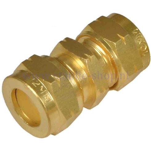 Snijringkoppeling 4,75x4,75 Recht - Messing