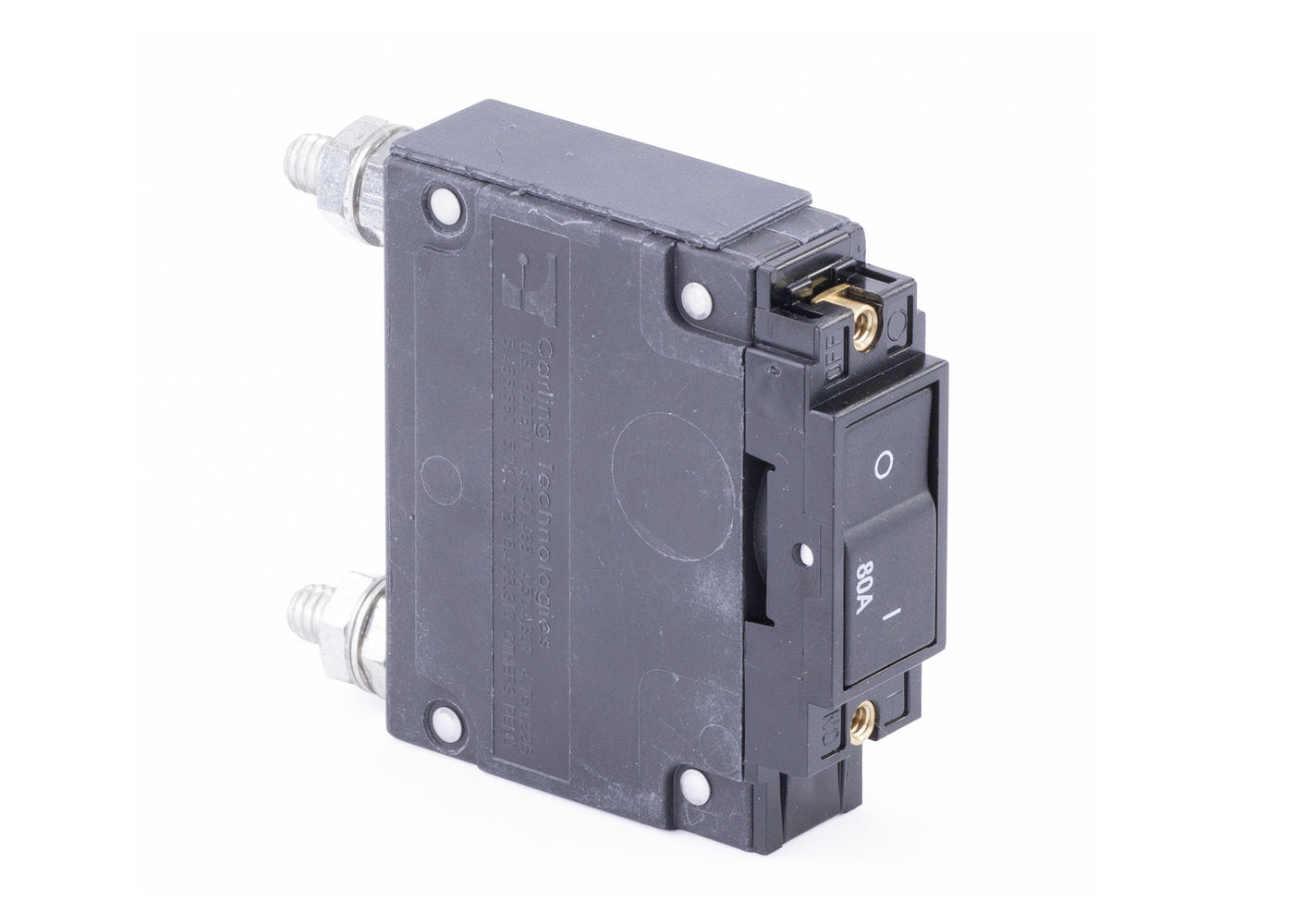 Circuit Breaker, Rocker, Flat, Single Pole, 80A