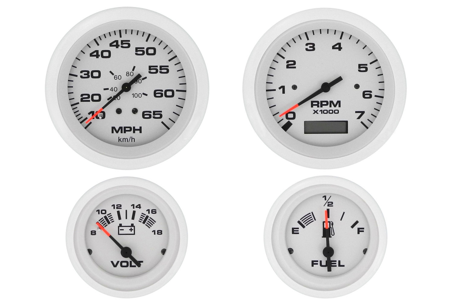 4 Gauge Set, Arctic - Tach/Hr