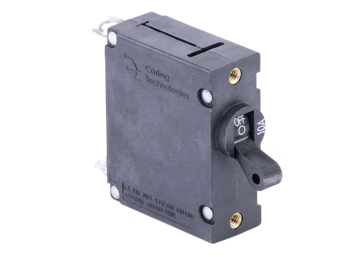 Circuit Breaker, Black Toggle, Single Pole, 10A