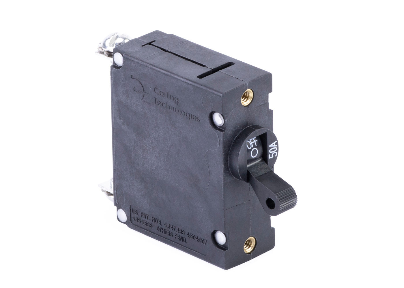 Circuit Breaker, Black Toggle, Single Pole, 50A