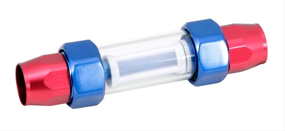 Brandstoffilter 3/8 in/uit - transparant