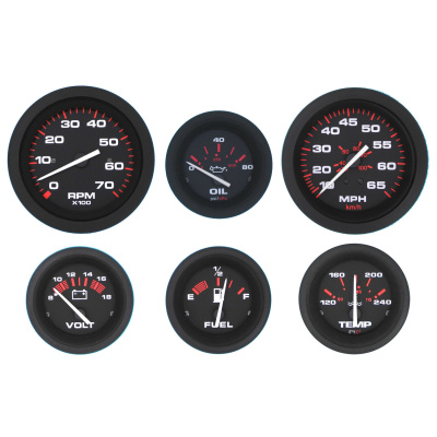 6 Gauge Set, Amega - Tach/Hr Foto van 6 Gauge Set, Amega - Tach/Hr