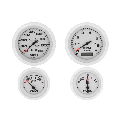 4 Gauge Set, Arctic - Tach/Hr Foto van 4 Gauge Set, Arctic - Tach/Hr