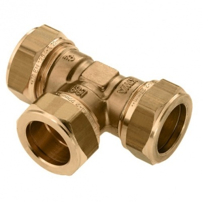 Foto van Snijringkoppeling 6x6x6 T - Messing