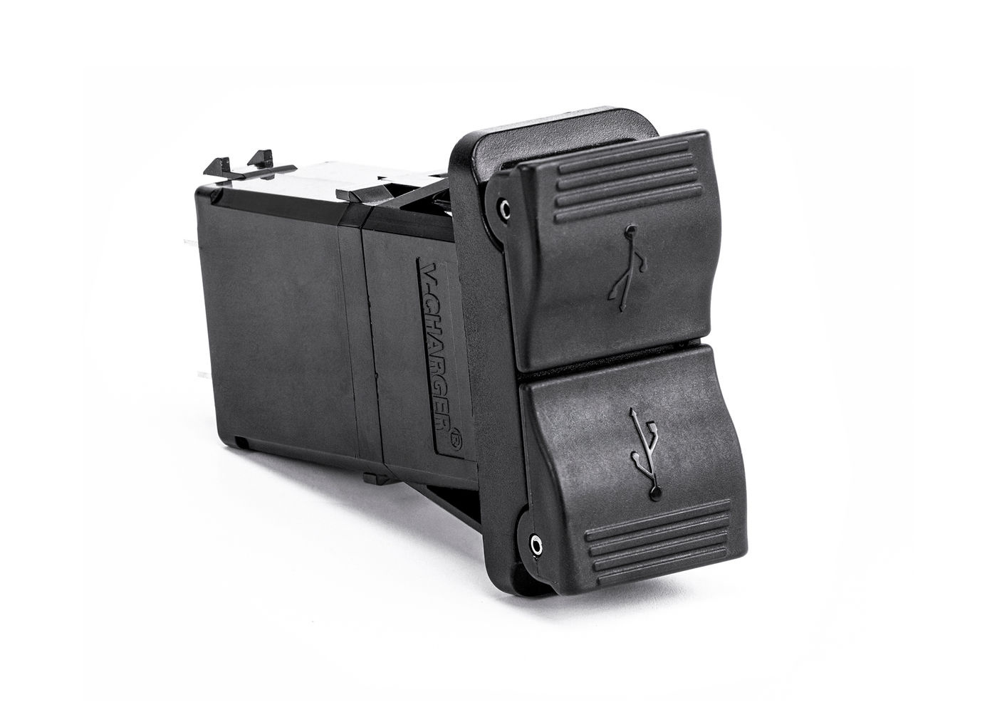 Dual Port USB 2.0 Charger, Curved Door