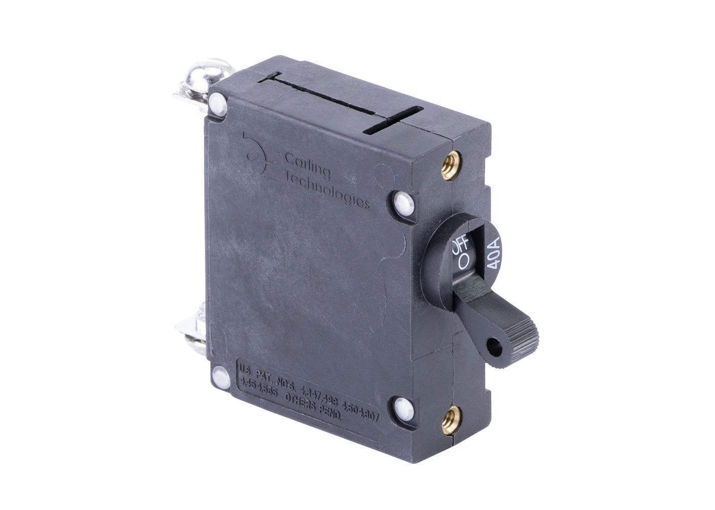 Circuit Breaker, Black Toggle, Single Pole, 40A