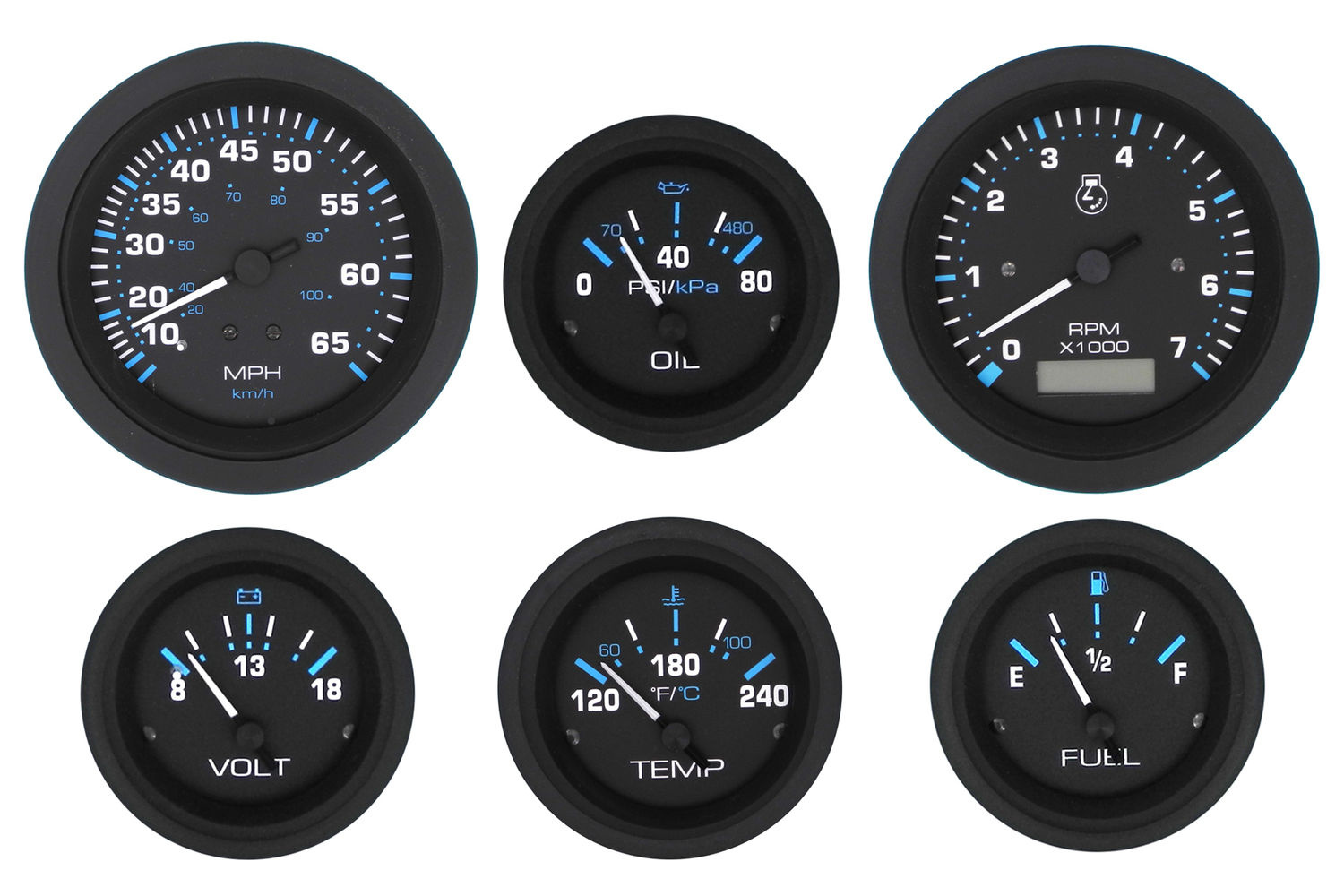 6 Gauge Set, Eclipse - Tach/Hr